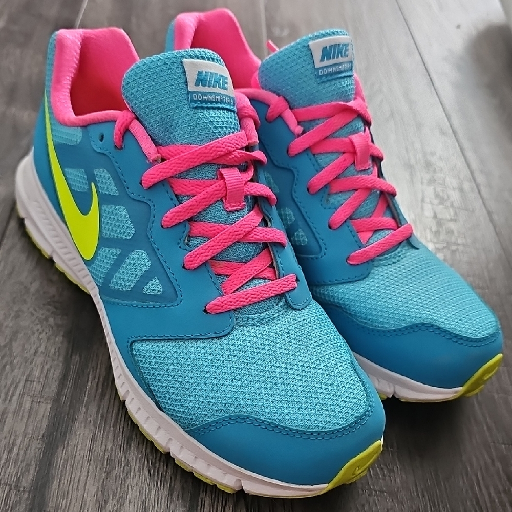 Nike  VibrBlue and Neon Pink Athletic Shoes
